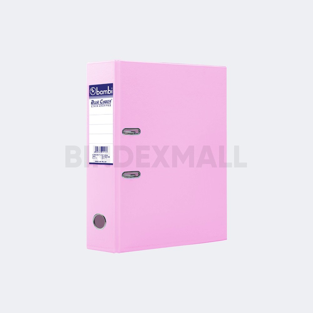 Bambi PVC Lever Arch File Ordner Folio All Color Jumbo Size 75 mm Original Ordner PVC Bambi 1010 - 75mm Blue Cyber dengan 24 pilihan warna tahan air dan rado untuk penyimpanan dokumen profesional