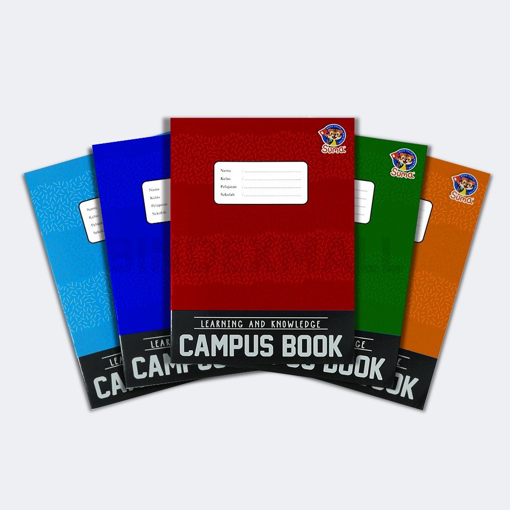 BINDEX MALL - SUMA BUKU TULIS CAMPUS SOLID 38 lbr-70gr ISI 5 pcs ALL COLOR Bambi x Suma Buku Tulis Learning And Knowledge Campus Book Isi 38 Lembar 70 Gram Original