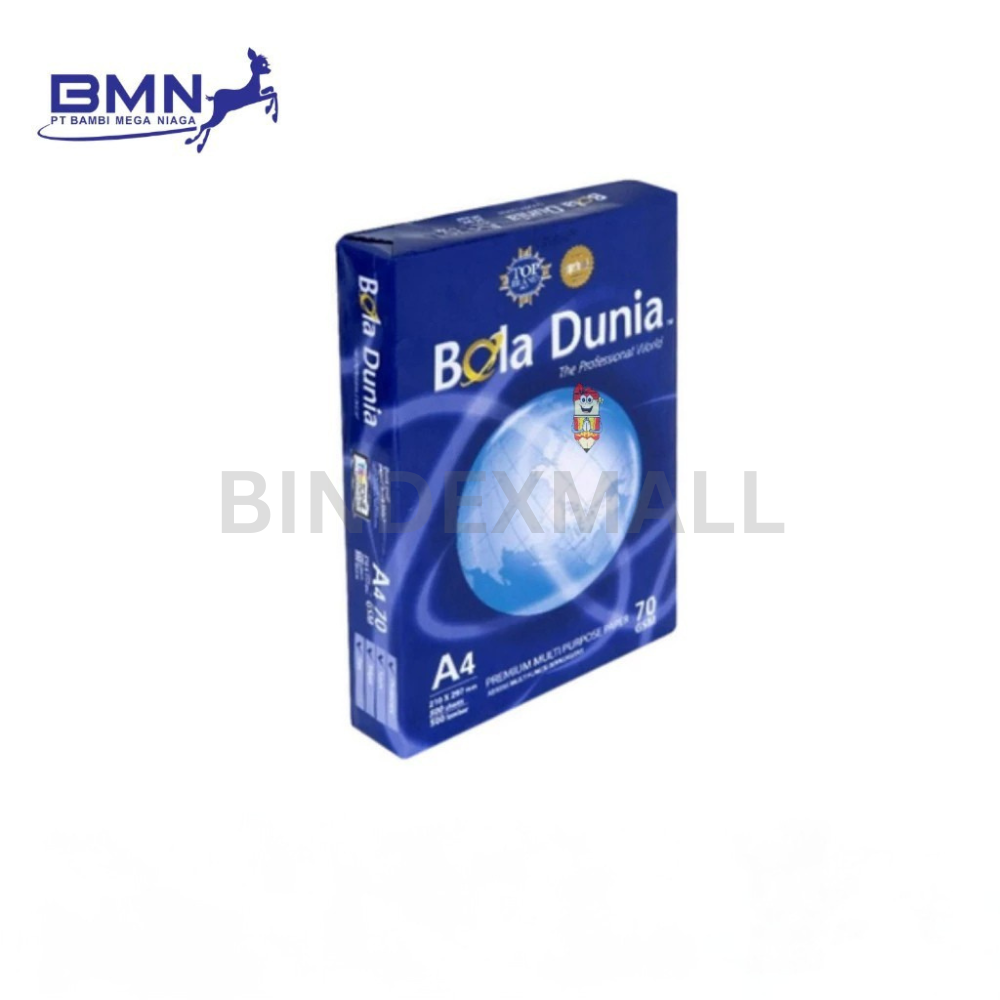 1 Kertas HVS A4 Bola Dunia 70gsm 500 lembar untuk printer dan mesin fotokopi