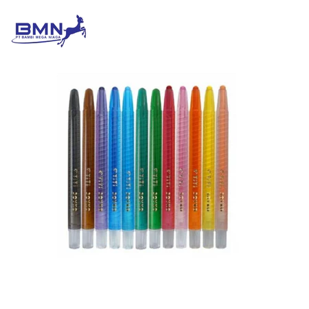 Crayon Titi Twist 12 Warna 1 Crayon Titi Twist 12 warna model twist tanpa raut untuk anak dengan warna cerah