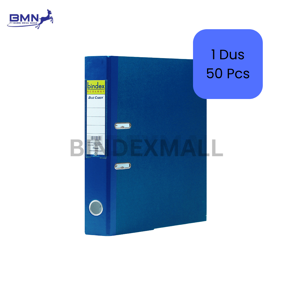 727 50pcs Ordner folio Bindex Ecology 50mm Blue Cyber dengan metal plate dan rado 2 lubang untuk penyimpanan dokumen kantor