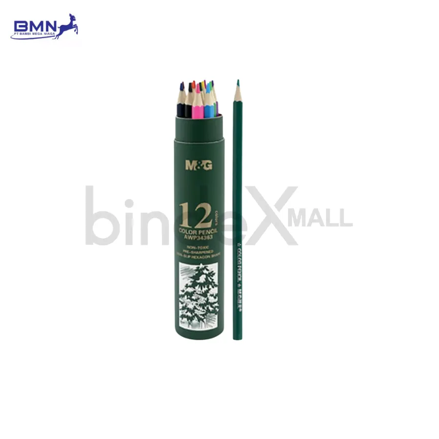 mtoemifrgr7caq0lwshz Pensil warna anak M&G Hexagon set 12 warna non toxic dalam kemasan tabung praktis