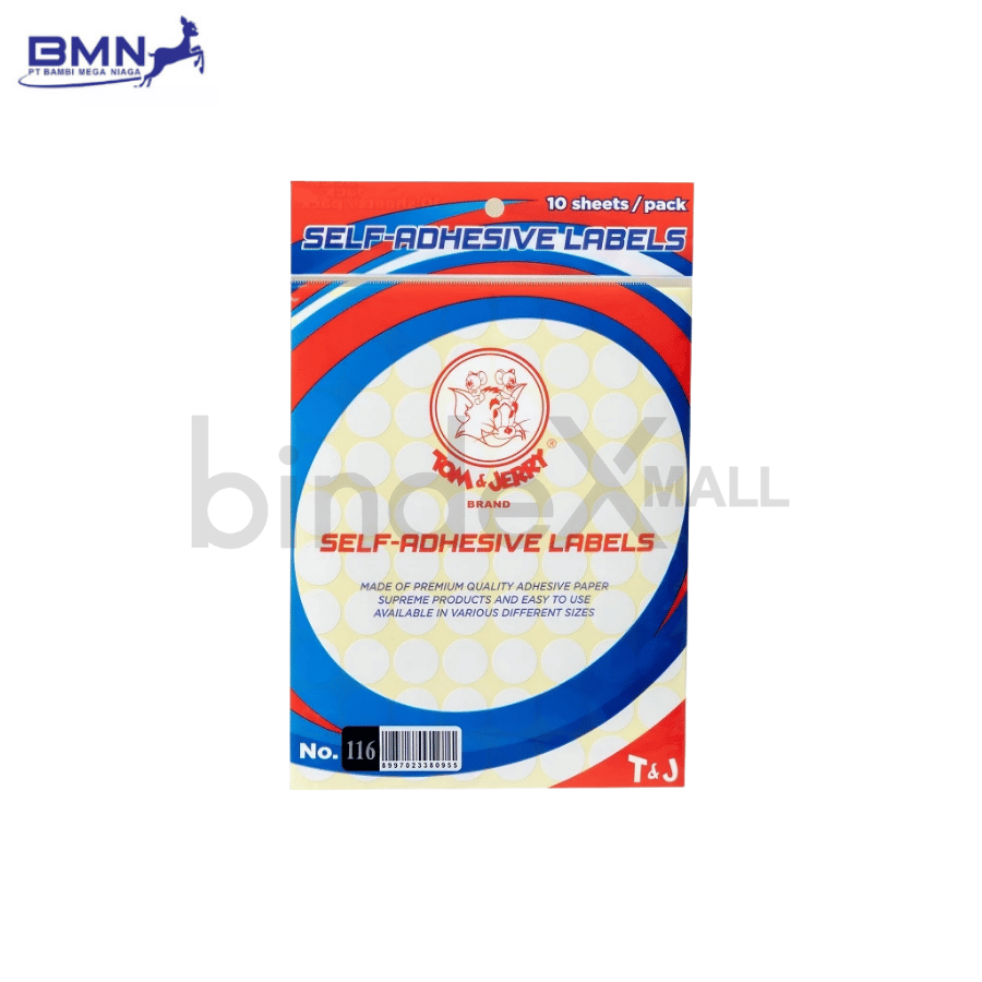 116 Stiker label bulat Tom and Jerry kode 116 diameter 19mm untuk branding dan seal kemasan produk