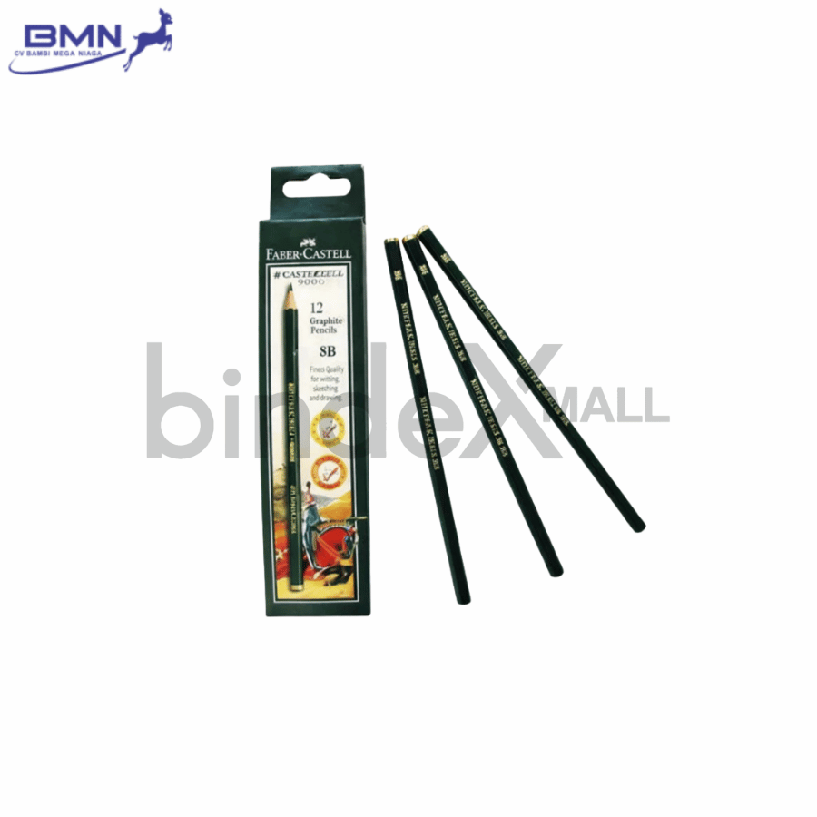 Faber Castell Pensil 8B Isi 12 Pcs Faber Castell pensil 8B isi 12 pcs grafit premium hitam pekat untuk sketsa shading dan ilustrasi seni