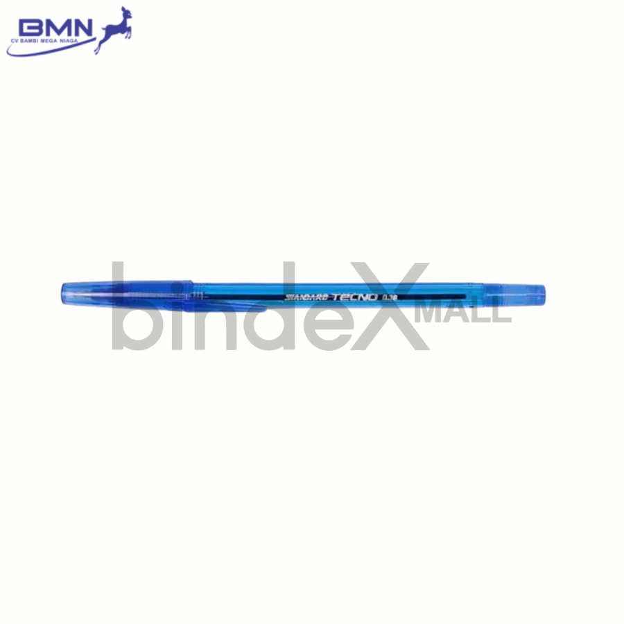 Standard Tecno (blue) 1 Pcs Pulpen Standard Tecno biru 1 pcs tinta biru pekat lancar halus desain ringan nyaman untuk sekolah dan kantor
